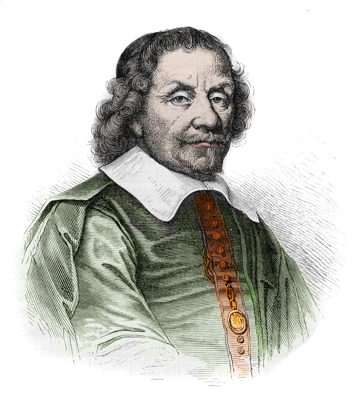 portræt af Anthonie (Antonius) Heinsius 1641-1720 - hollandsk statsmand - gravering fra "" Frankrigs historie fortalt til mine børnebørn"" - af Francois Guizot - 1872-1876 af French School
