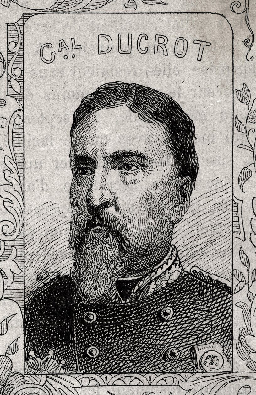 Portræt af den franske general Auguste-Alexandre Ducrot - 1870-71 (kobberstik) af French School