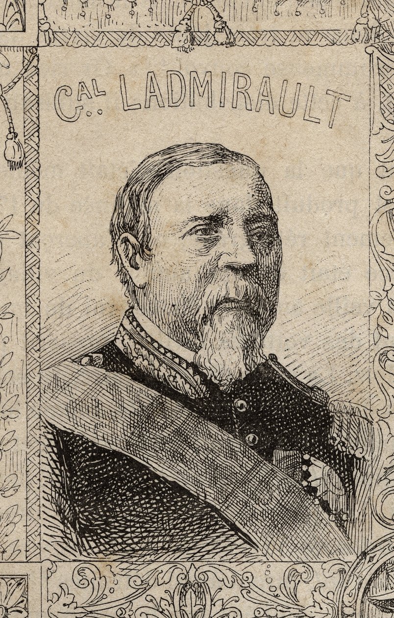 Portræt af den franske general Paul de Ladmirault - 1870-71 (kobberstik) af French School