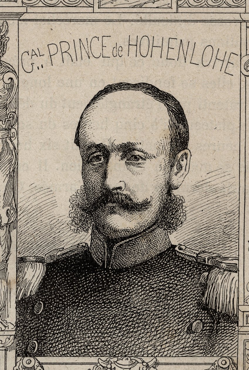 Portræt af den tyske general Clovis de Hohenlohe-Schillingsfurst - 1870-71 (stik) af French School