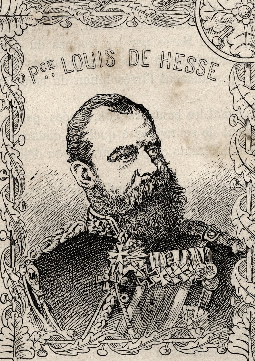 Portræt af storhertugen af Hessen Louis IV af Hesse - 1870-71 (kobberstik) af French School