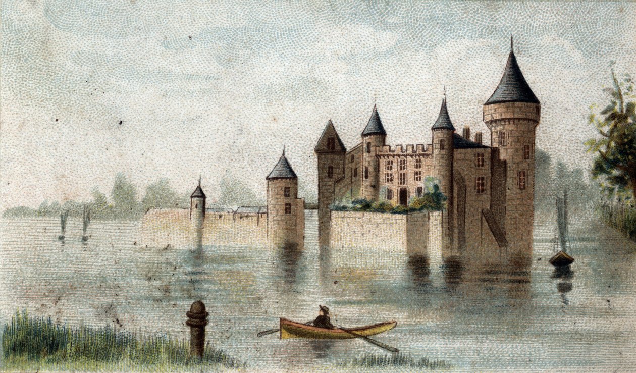 udsigt over Chateau de la Brede (Gironde). af French School