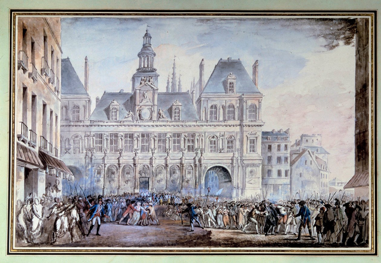 udsigt over Place de Greve den 14. juli 1789 Place de Greve i Paris (nuværende place de l