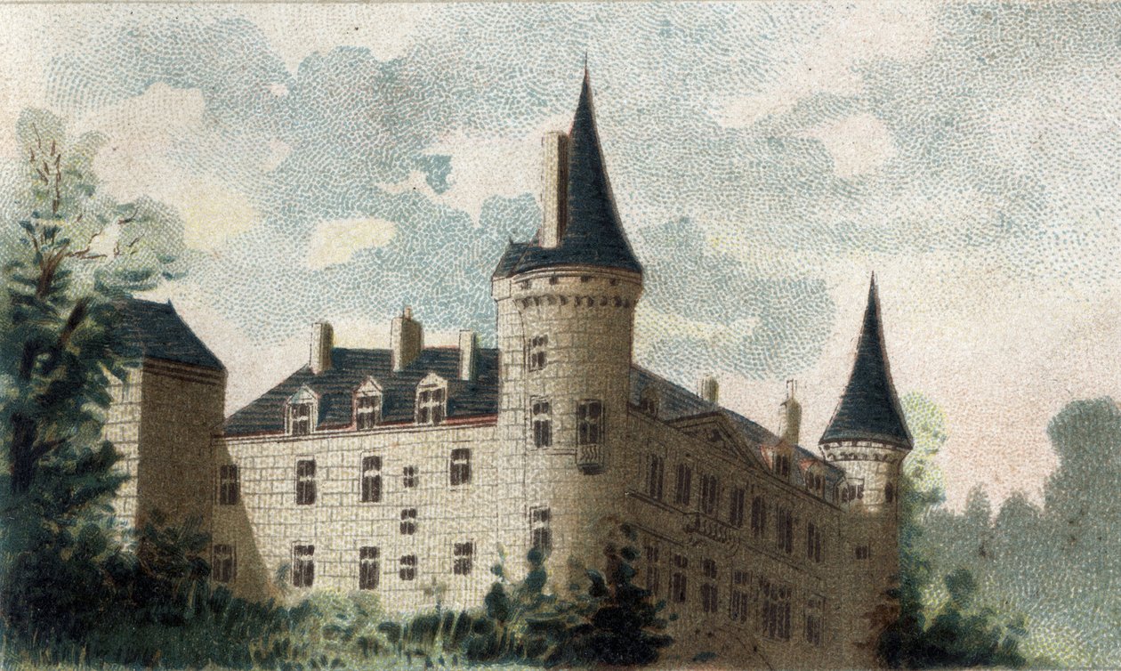 udsigt over slottet Bazoches (Nievre). af French School