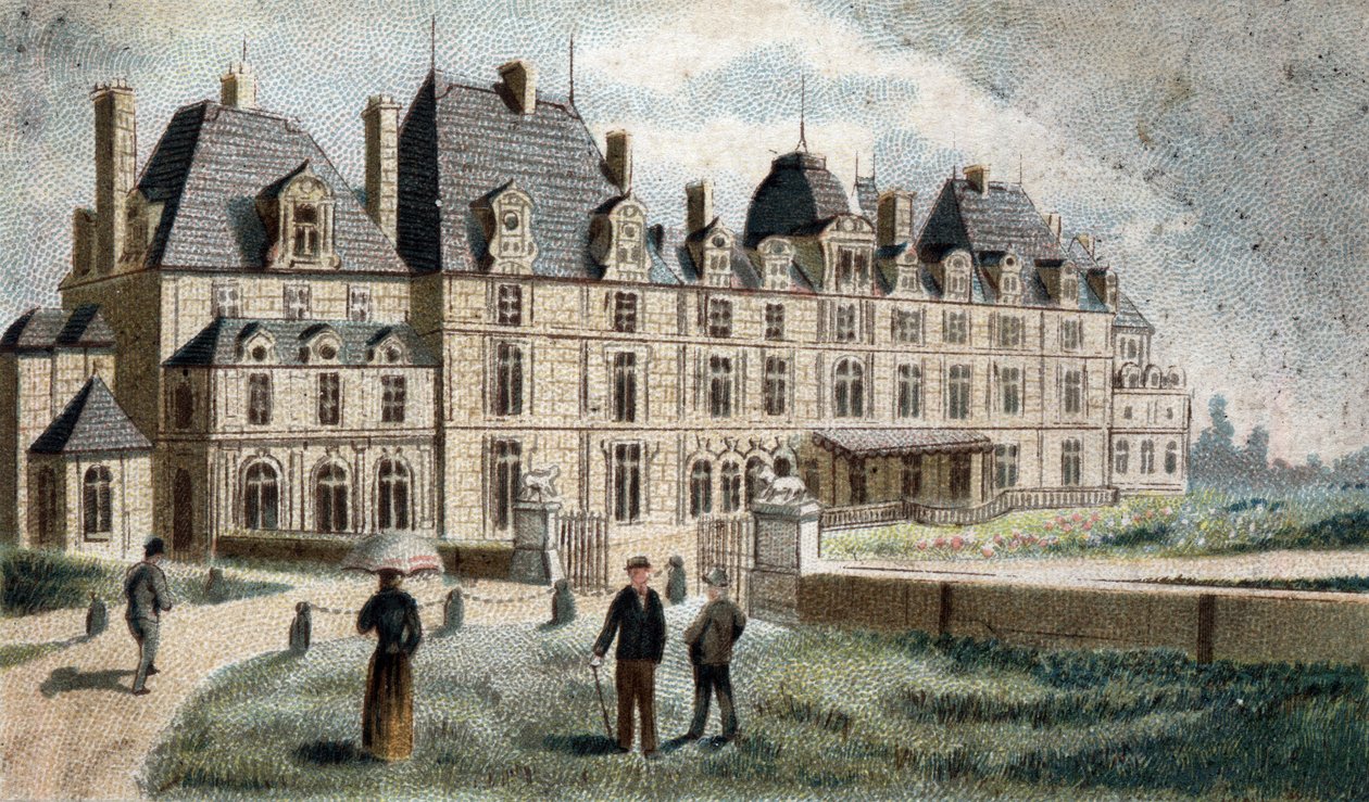 udsigt over slottet Eu (Seine Inferieure). af French School