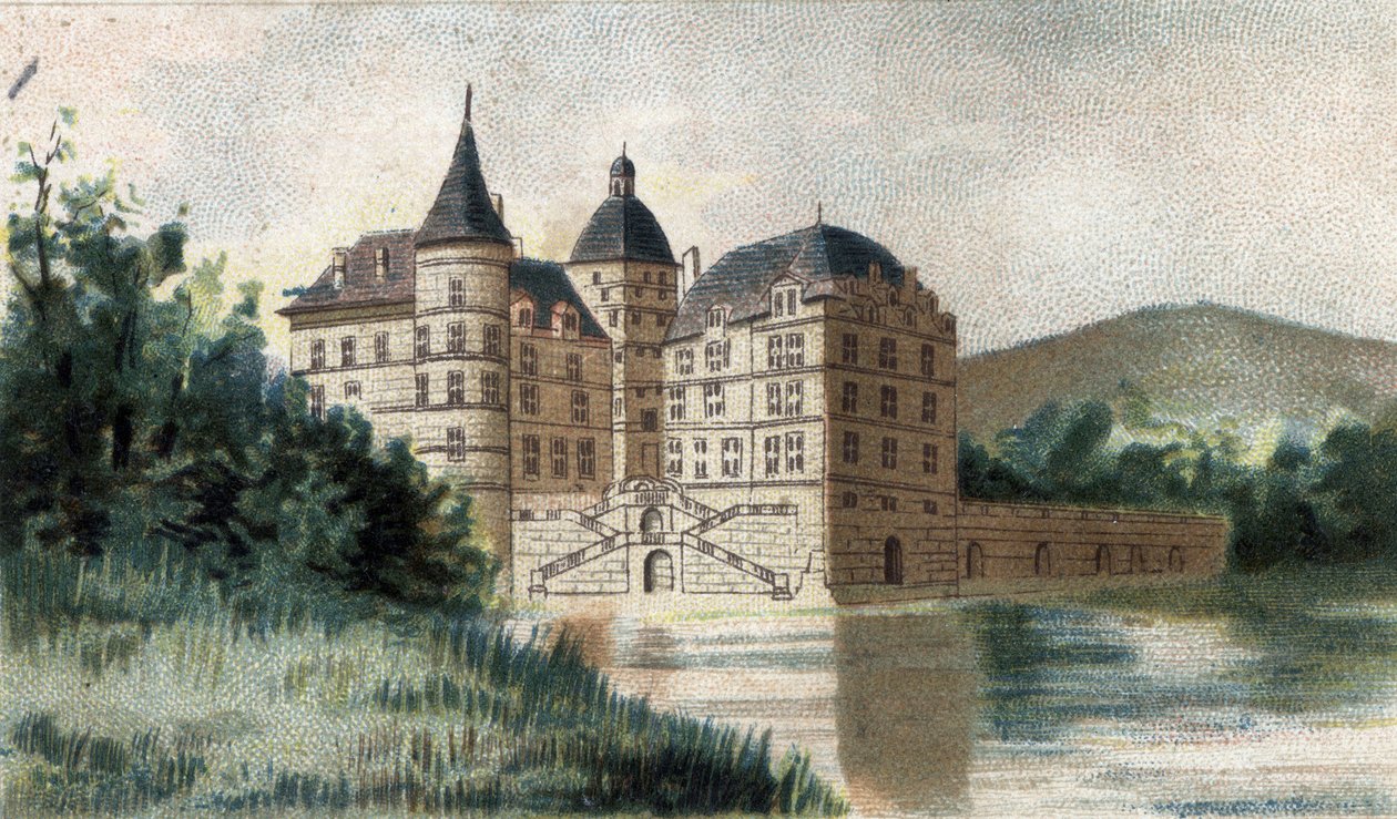 udsigt over slottet Vizille en Isere. af French School