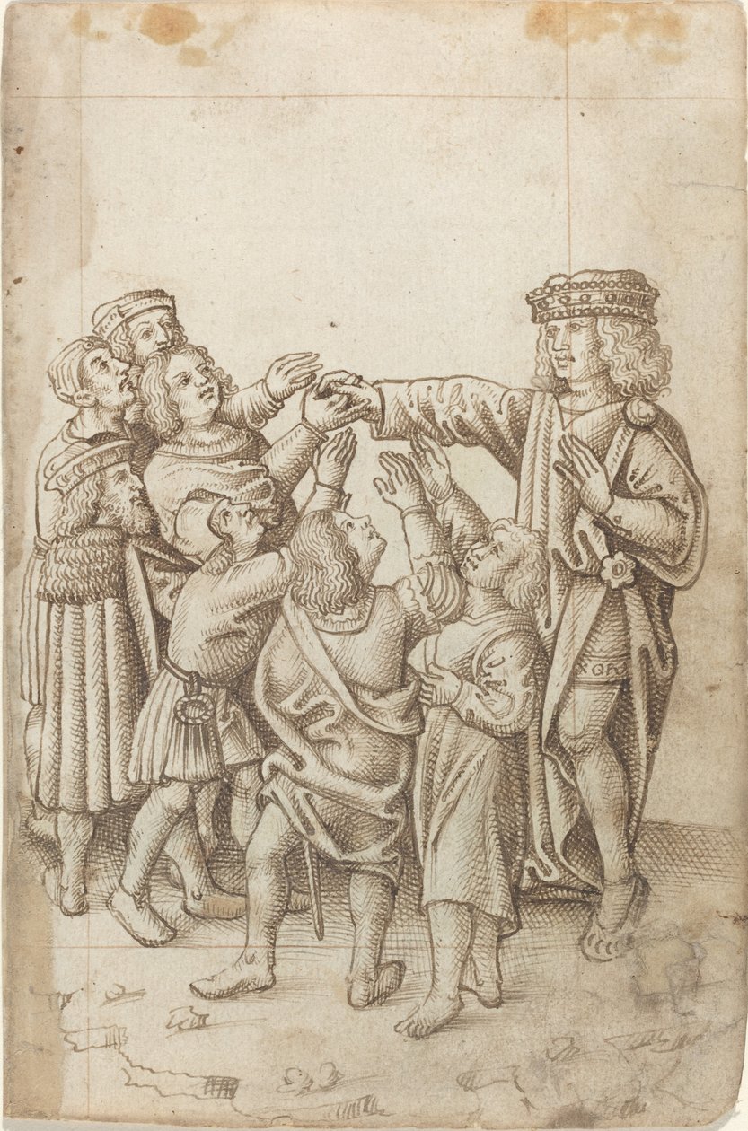 "Giv ikke din højre hånd til alle og enhver" [fol. 13 recto] af French early 16th Century