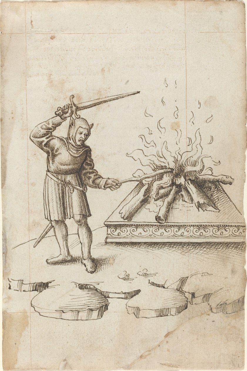"Stekke ikke ilden med et sværd" [fol. 20 recto] af French early 16th Century