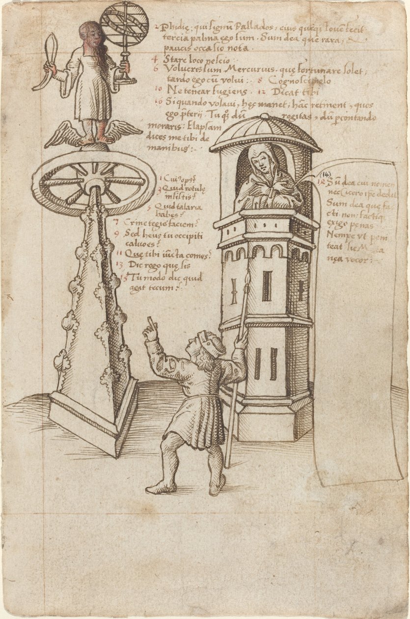 Mulighedens statue, en forbipasserende og anger [fol. 8r] af French early 16th Century