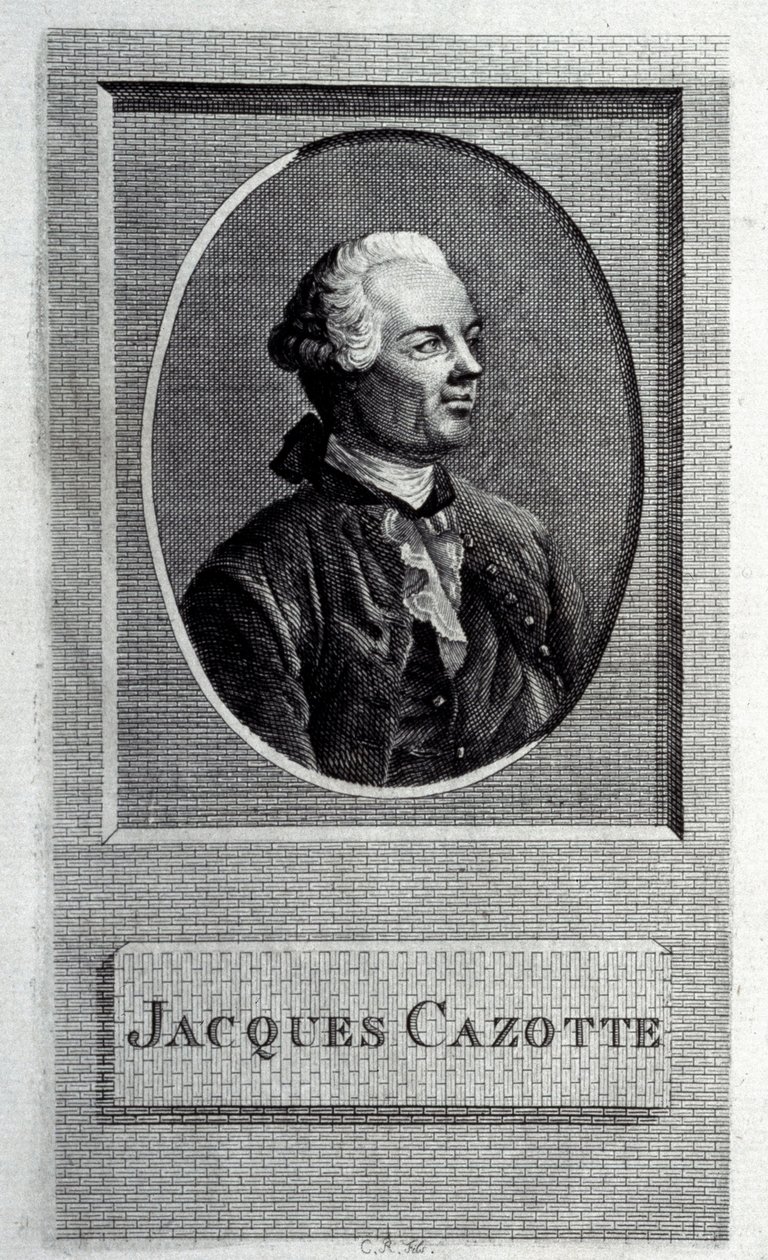 Portræt af forfatteren Jacques Cazotte 1720-1792, 1700-tallet. af French master.