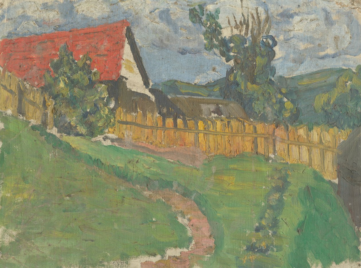 Undersøgelse af et landskab med et hus af Frida Konstantin