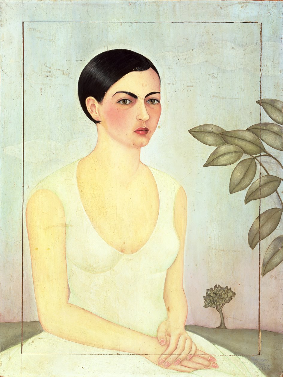 Dama de Blanco (Hvid dame) 1928 (olie på panel) af Frida Kahlo