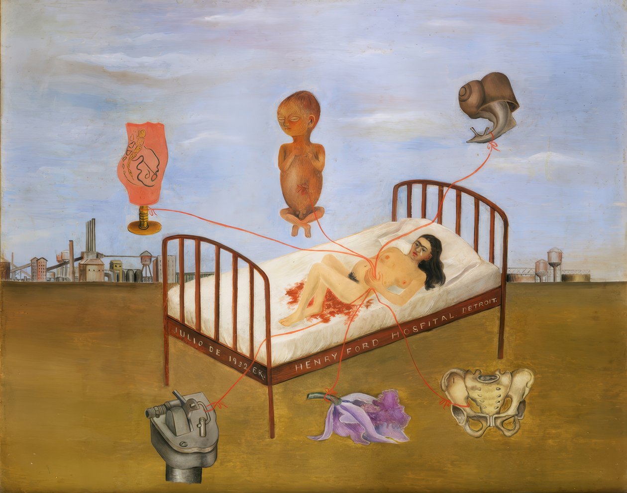 Hospital Henry Ford eller Den flyvende seng af Frida Kahlo