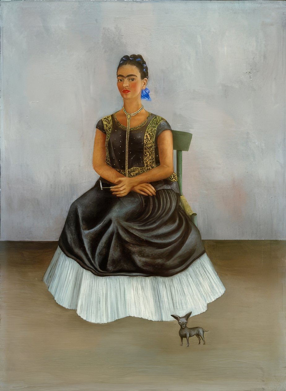 Itzcuintli hund med mig (selvportræt) af Frida Kahlo
