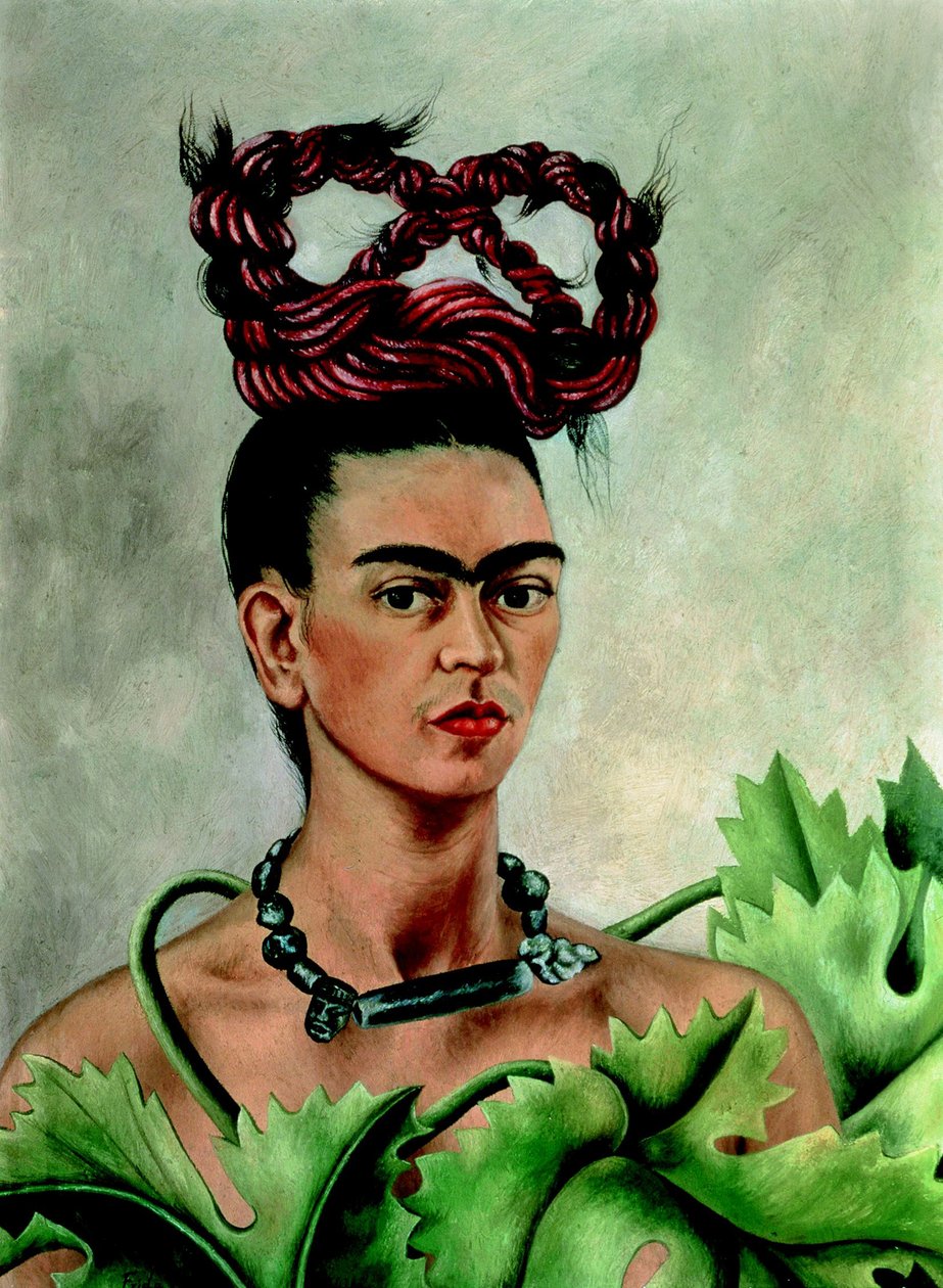 Selvportræt med fletning af Frida Kahlo