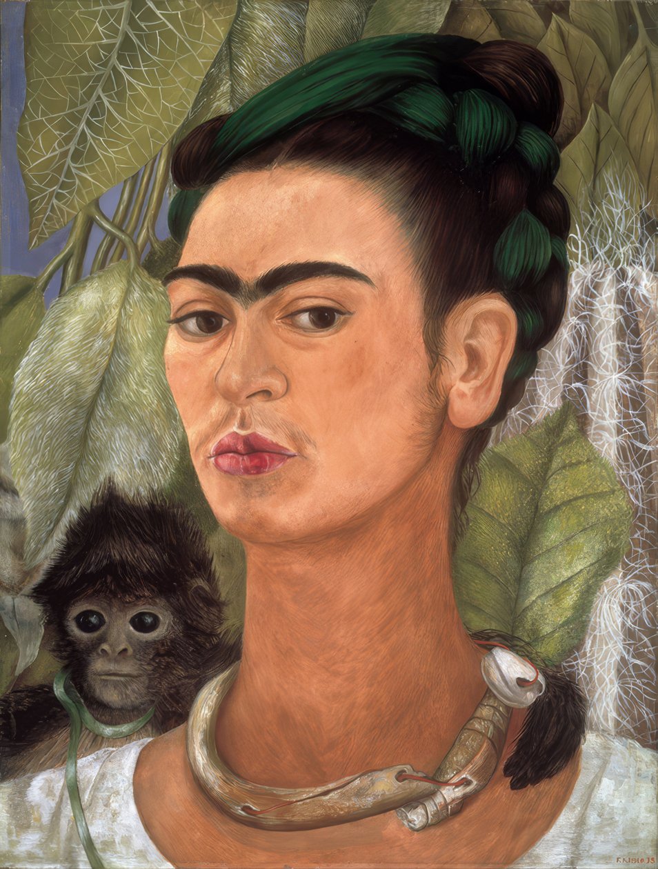 Selvportræt med abe af Frida Kahlo