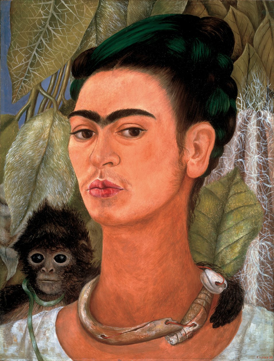 Selvportræt med abe af Frida Kahlo