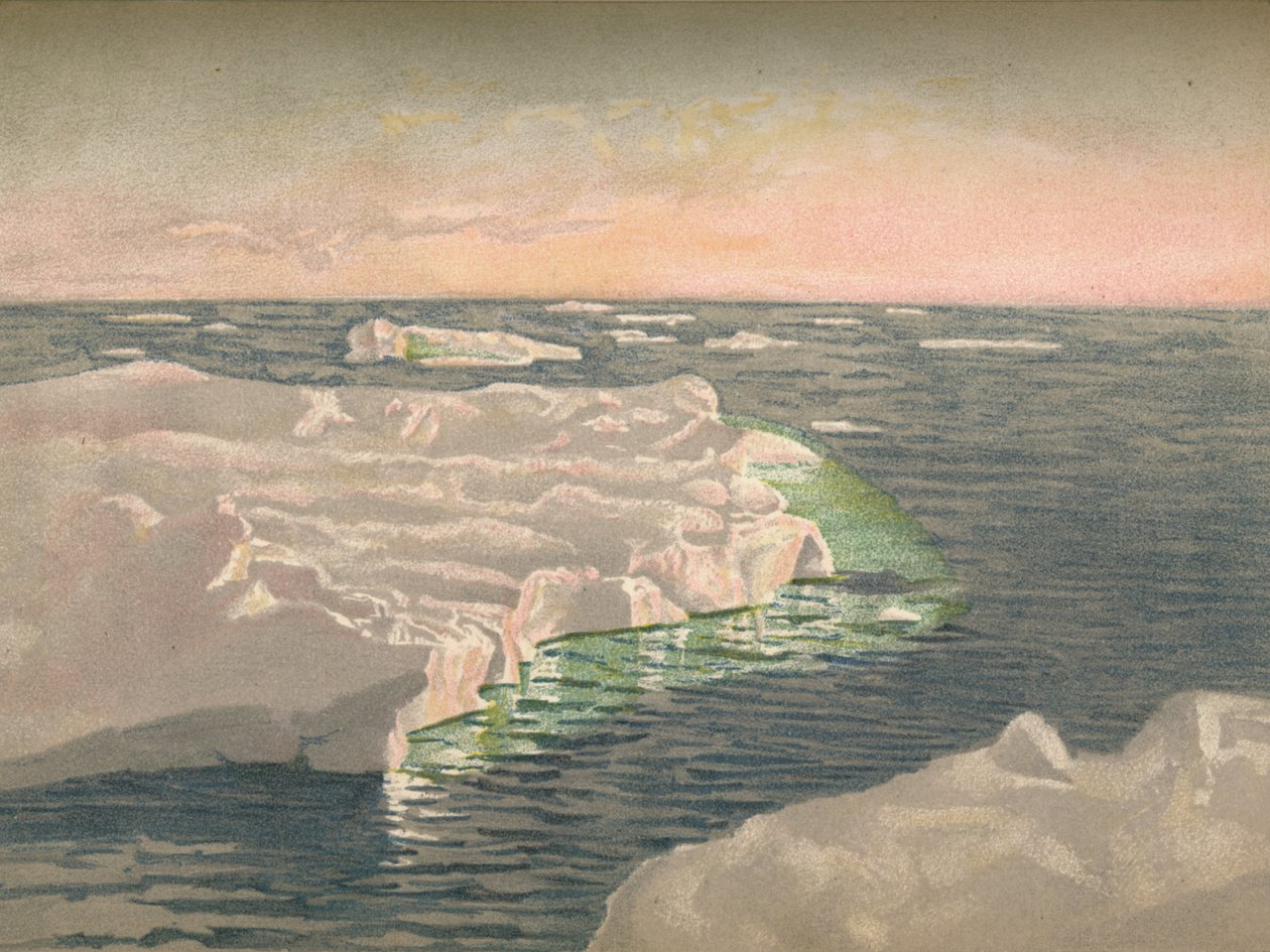 Ved solnedgang, 22. september 1893. Vandfarveskitse, 1893, 1897 af Fridtjof Nansen