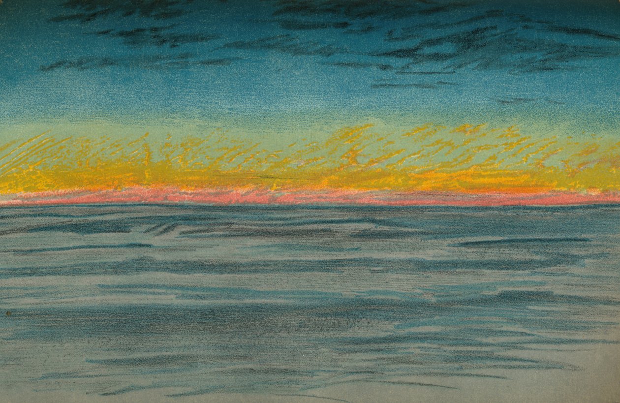 Den aftagende polardag, 22. september 1893. Pastelskitse, 1893 1897 af Fridtjof Nansen