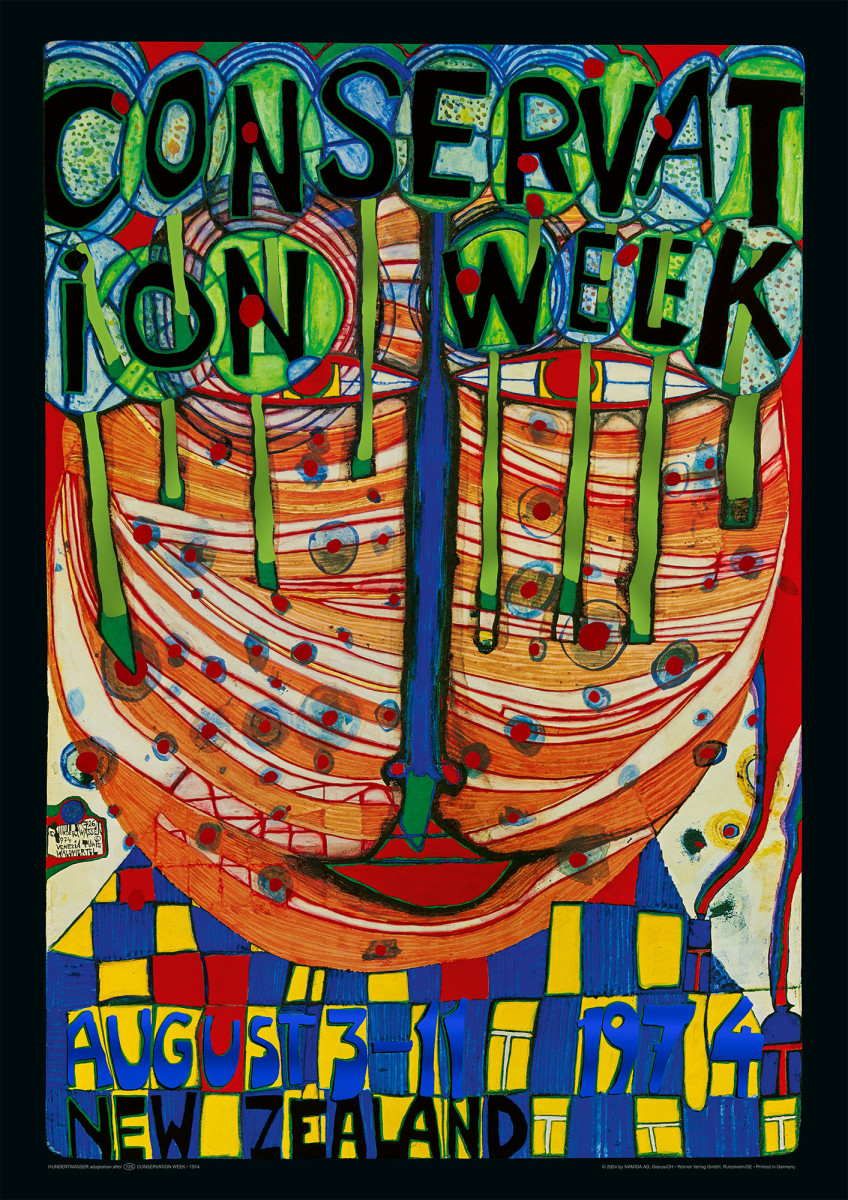 Conservation Week (grøn udgave) af Friedensreich Hundertwasser