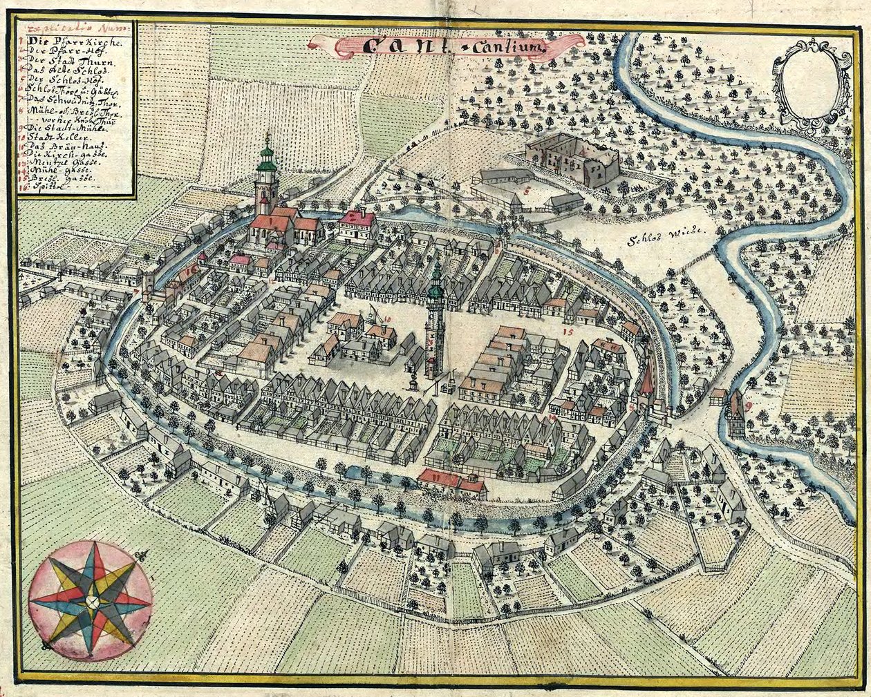 Byen Kąty Wrocławskie af Friedrich Bernhard Werner