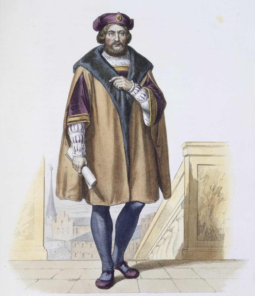 Pierre de Ronsard (1524-85) engraved by Delaistre af Friedrich Bouterwek