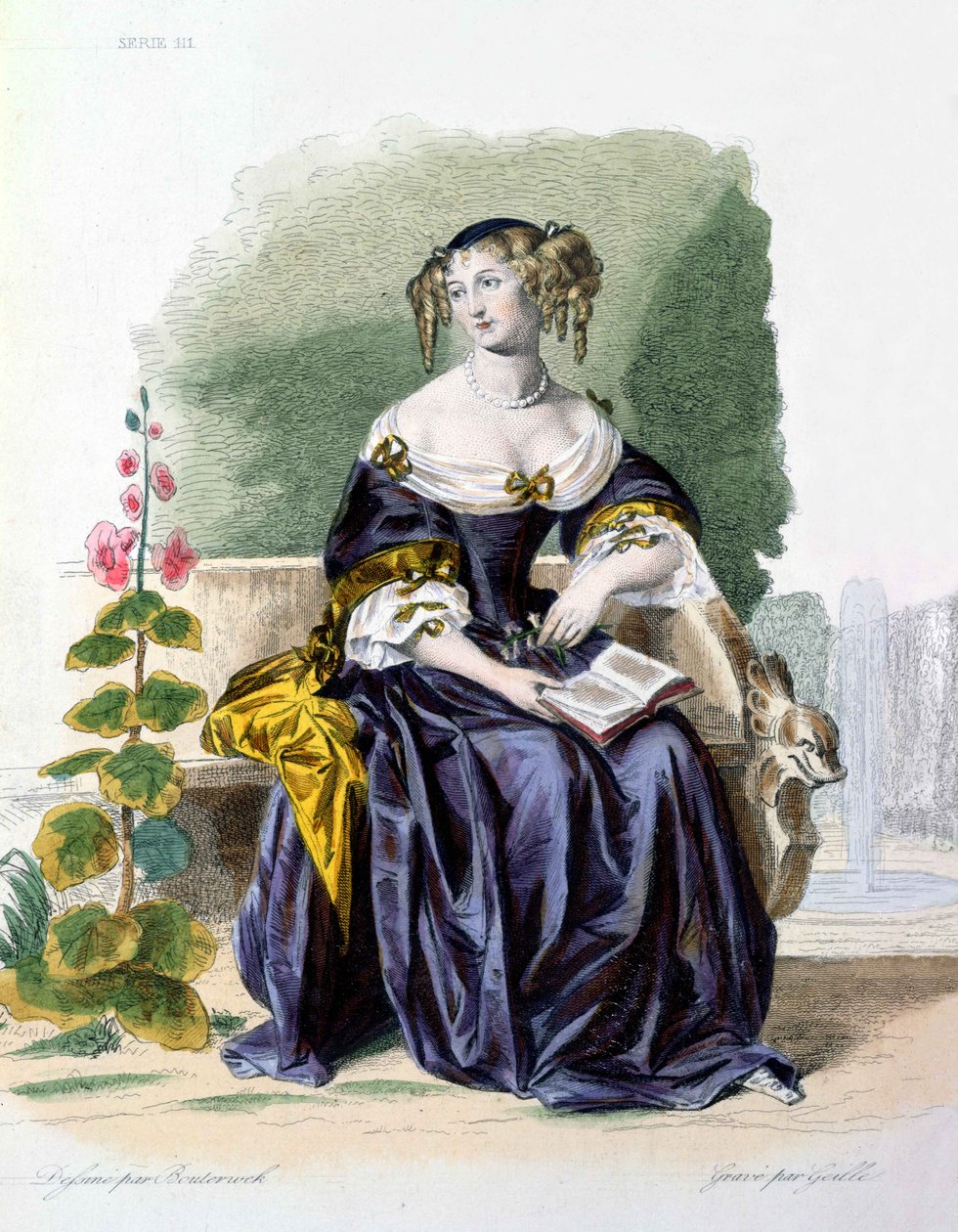 Portræt af Madame de Lafayette (1634-93) indgraveret af Geille af Friedrich Bouterwek