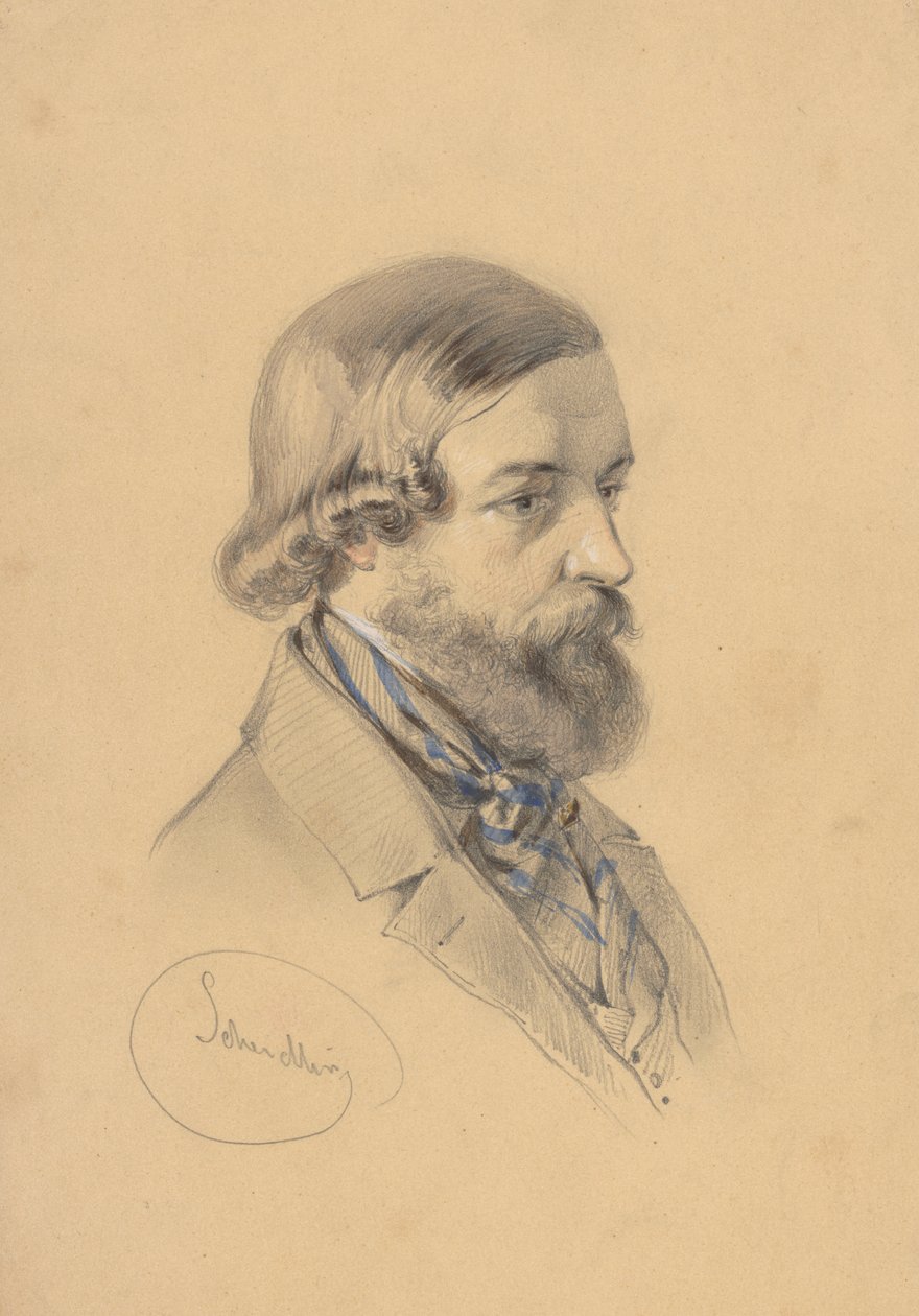 Studie af en skægmand af Friedrich Carl von Scheidlin
