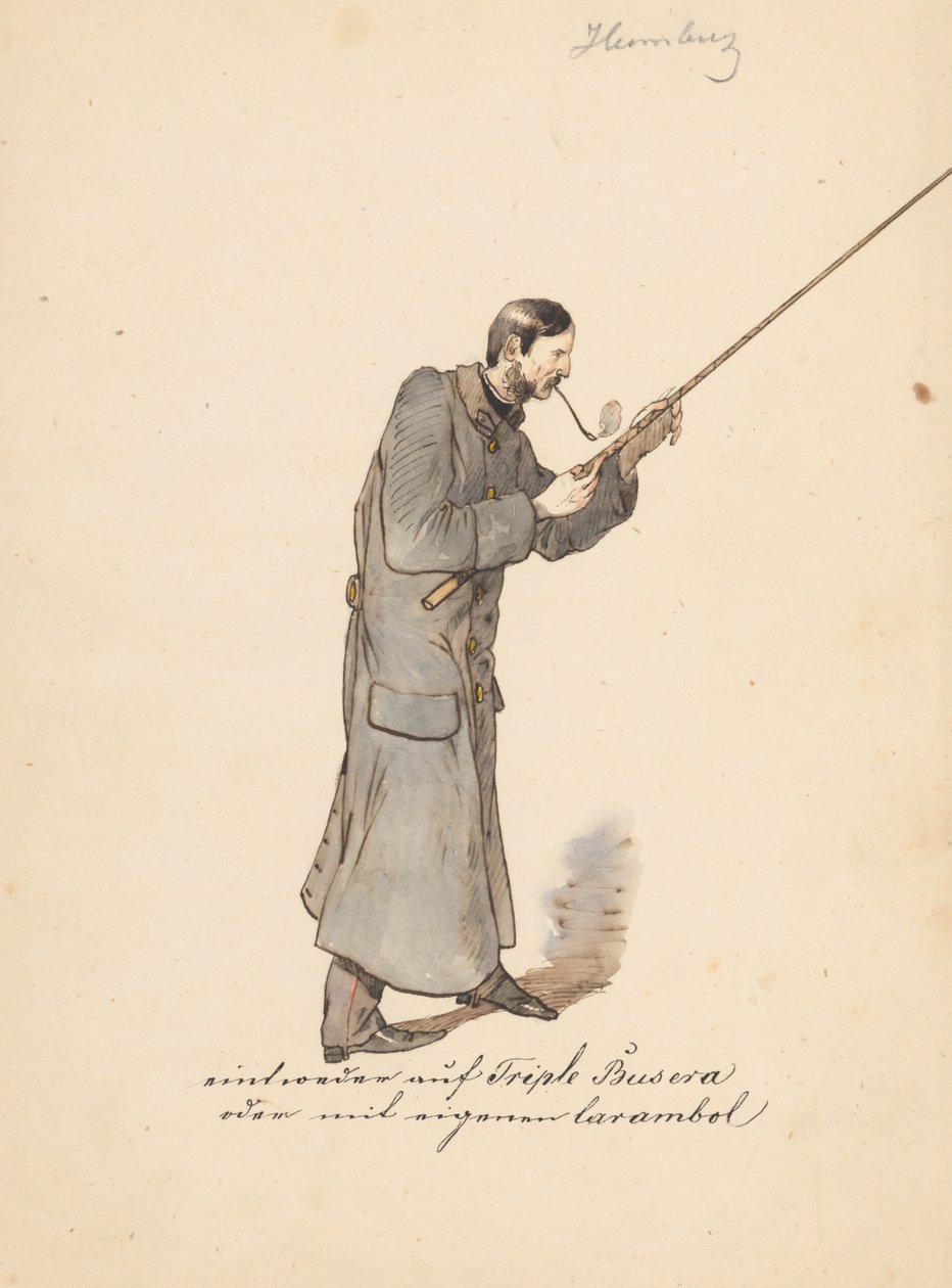 Mand i en lang militær frakke med en pind af Friedrich Carl von Scheidlin