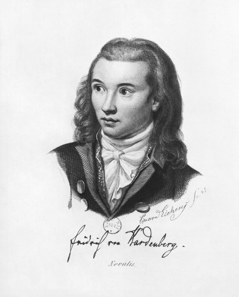 Novalis (1772-1801) 1845 af Friedrich Eduard Eichens