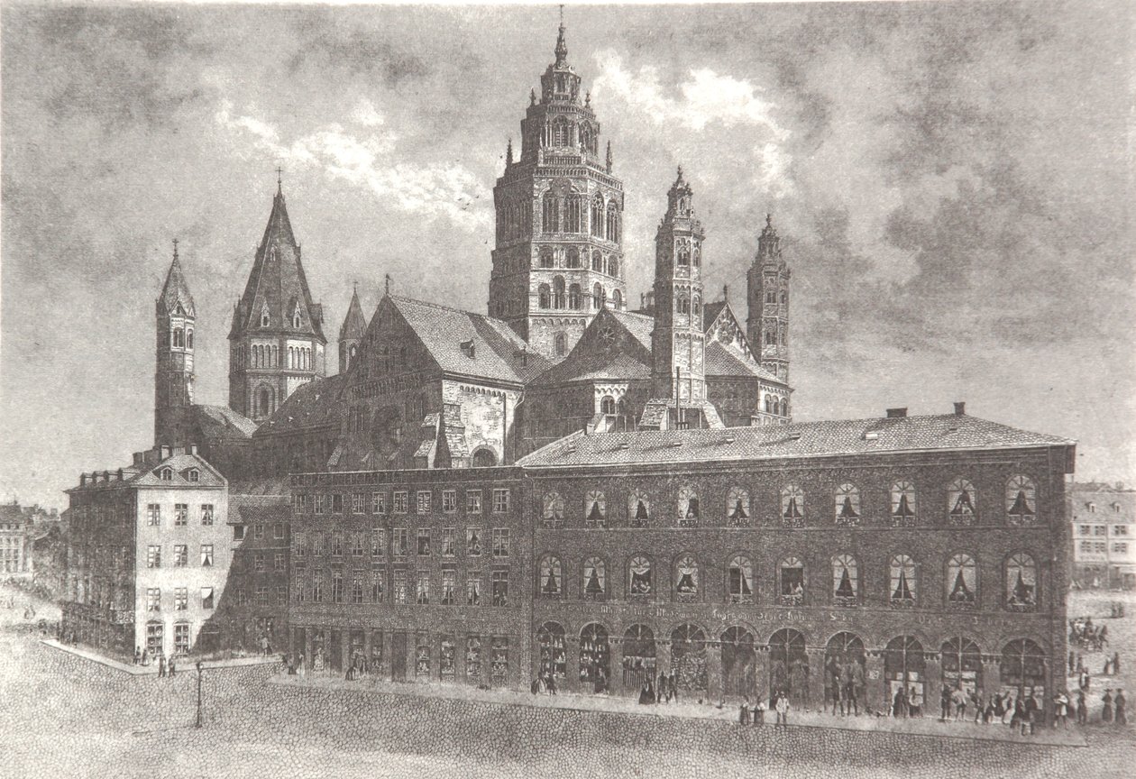 Westwork i Mainz -katedralen af Pierre Joseph Redouté