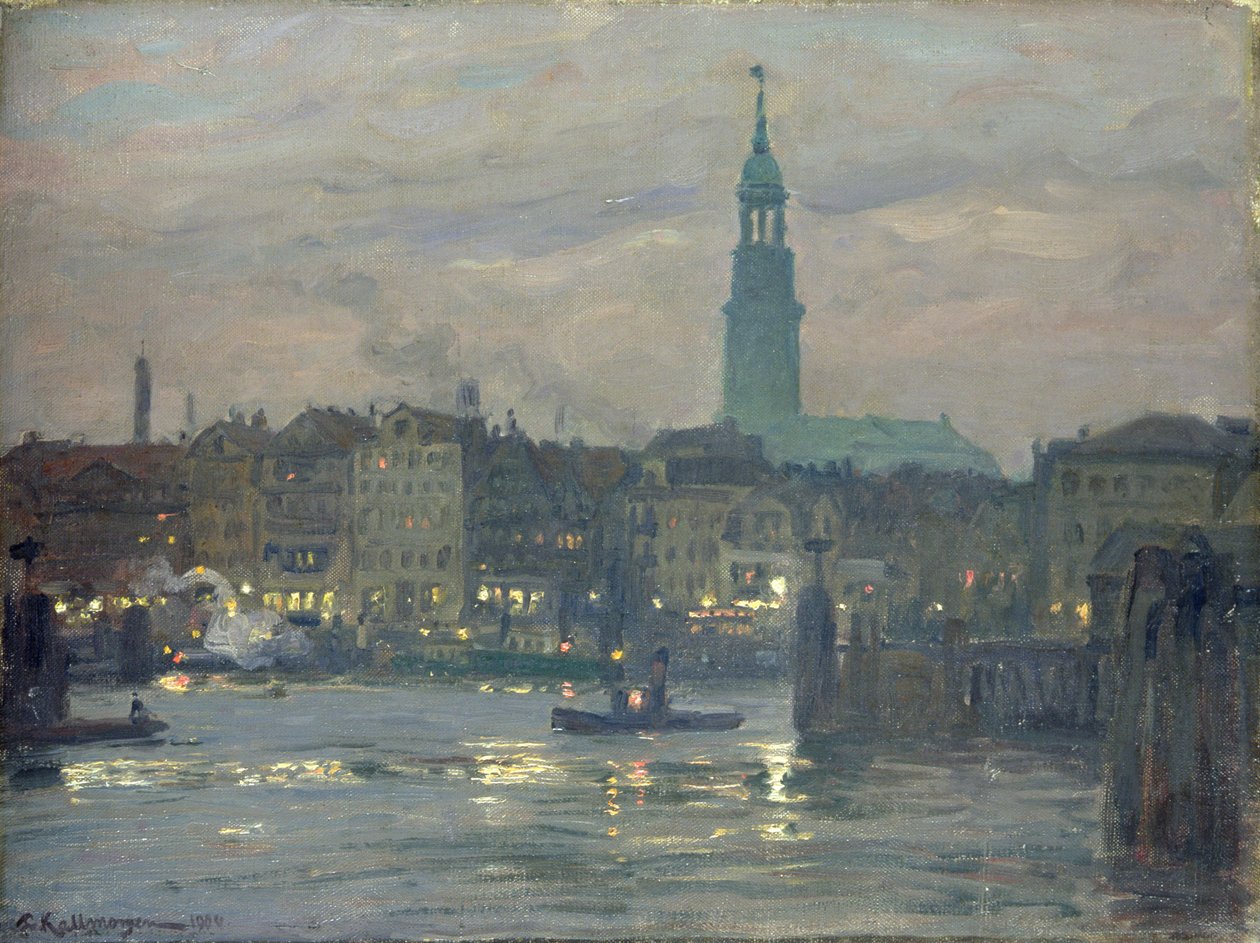 At sætte lysene på, 1904 af Friedrich Kallmorgen