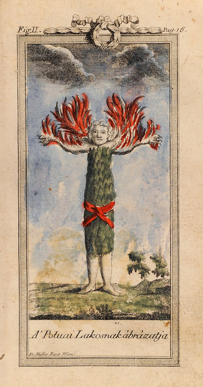 Illustration i Ludvig Holberg- Niels Klims rejse til World Underground af Friedrich Müller