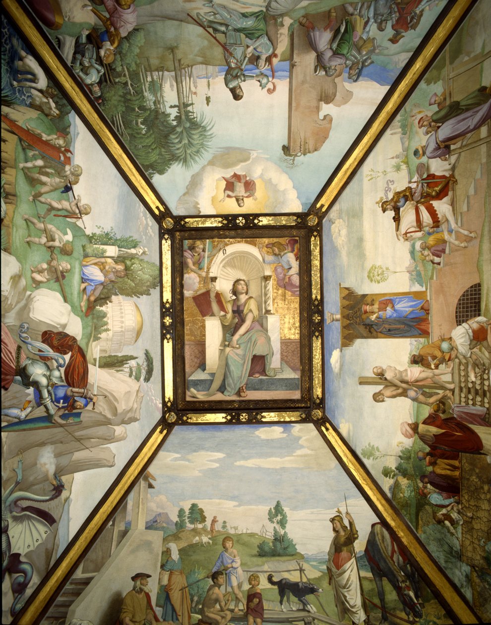 Loft, der illustrerer det episke digt Jerusalem leveret af Torquato Tasso af Friedrich Overbeck