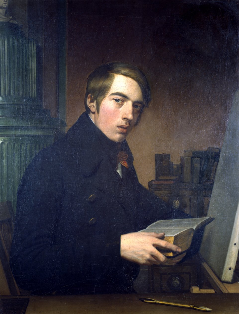 Selvportræt fra højre med bibel af Friedrich Overbeck