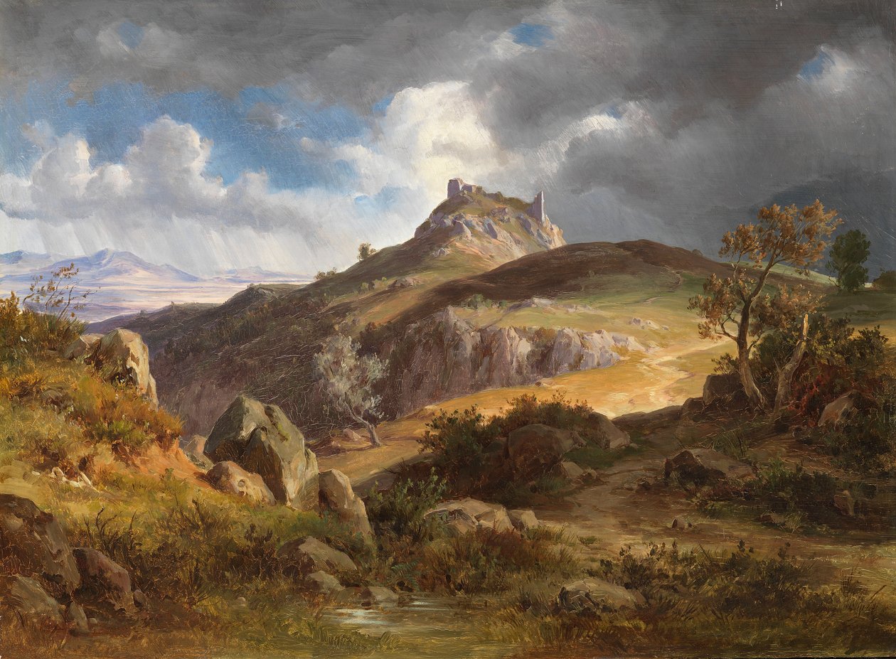Udsigt over ruinerne af Canossa af Friedrich Preller the Younger
