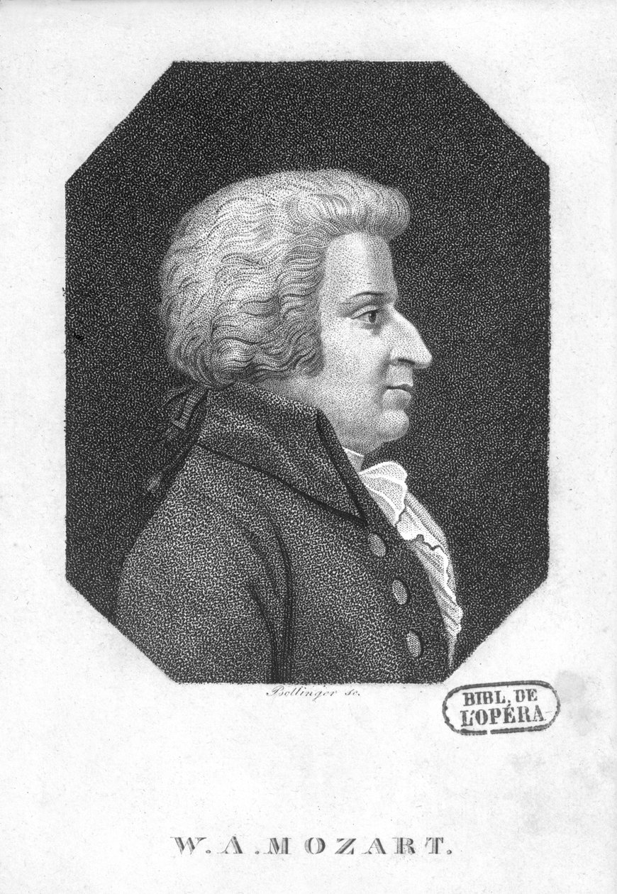 Wolfgang Amadeus Mozart (1756-91) af Friedrich Wilhelm Bollinger