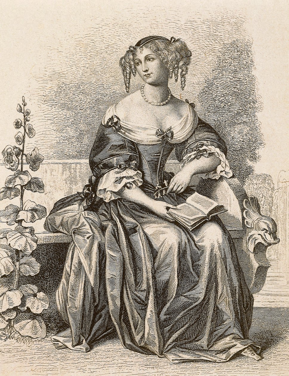 Portræt af Madame de Sevigne af Friedrich (after) Bouterwek