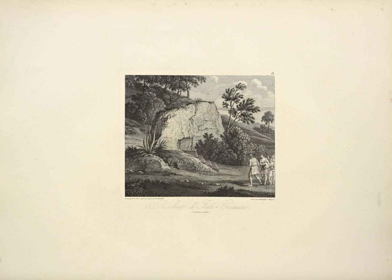 Rock of Inti-Guaicu, tegnet af Koch, graveret af Dutterhoffer, illustration fra 