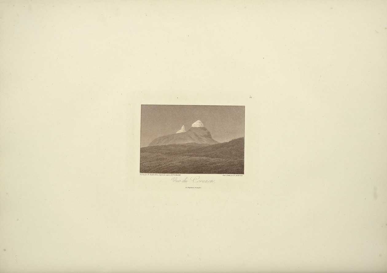 Udsigt over Corazon, tegnet af Gmelin, graveret af Arnold, illustration fra 