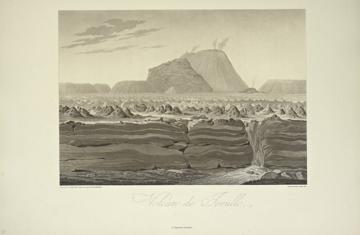 Volcano of Jorullo, tegnet af Gmelin, illustration fra 