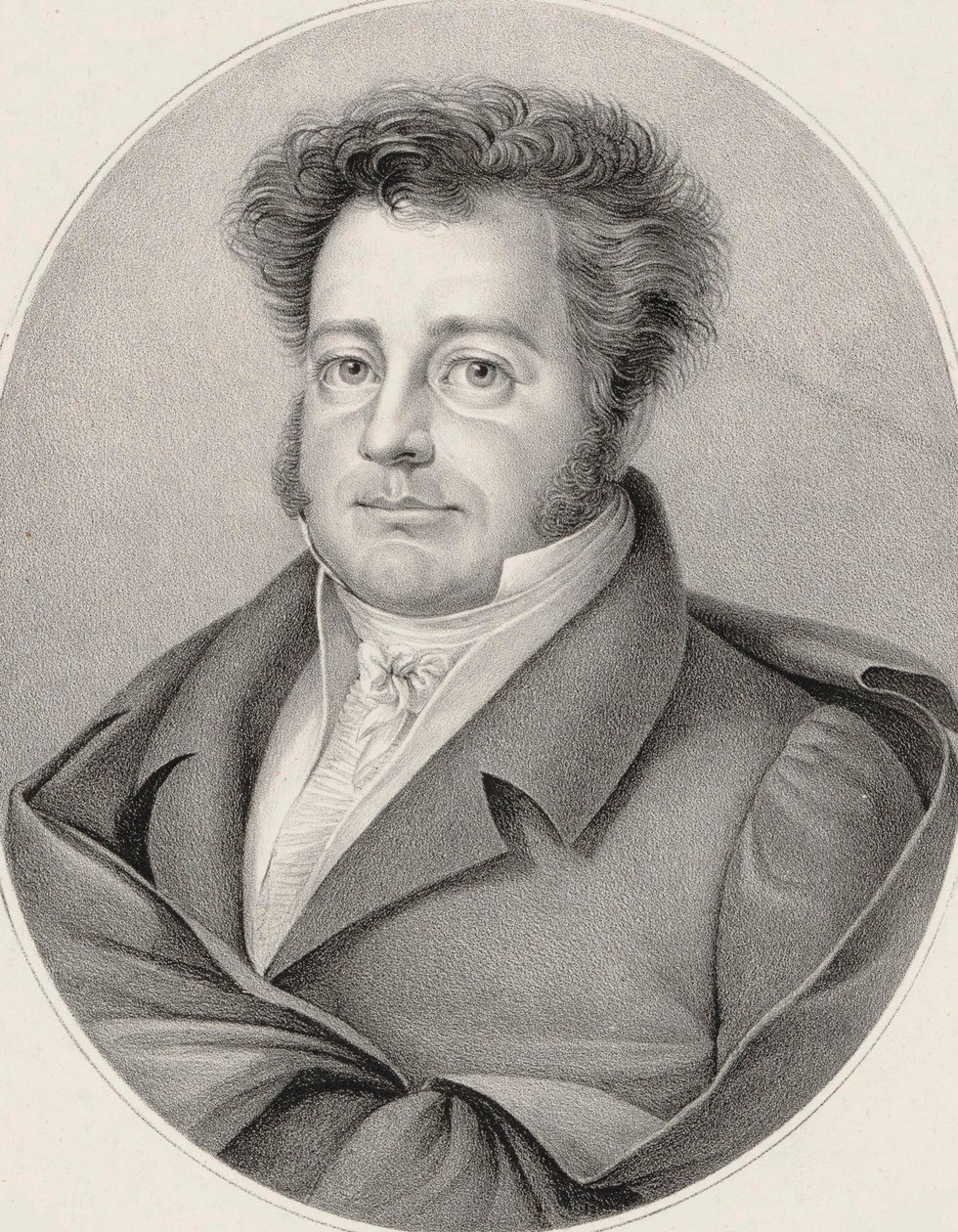 Portræt af komponisten Heinrich Marschner 1795-1861. af Friedrich August Fricke