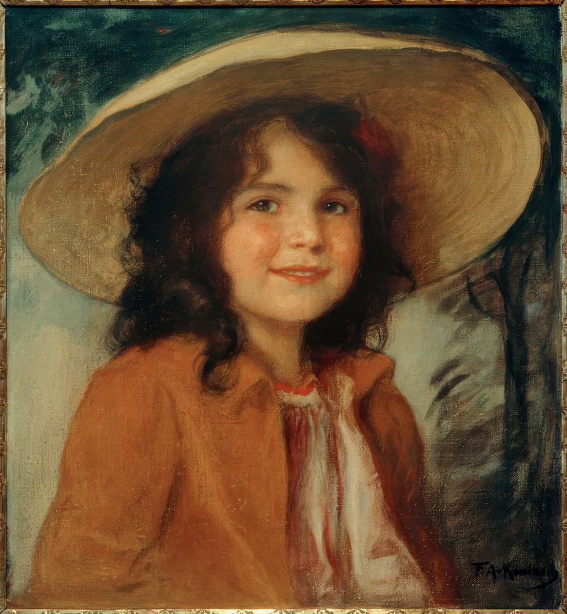 Portræt af Hedda, kunstnerens datter af Friedrich August von Kaulbach