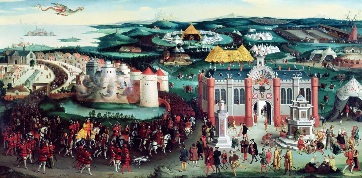 Møde på Guldklædets Mark, 7. juni 1520, efter Hans Holbein den Ældre (14605-1524) af Friedrich Bouterwek