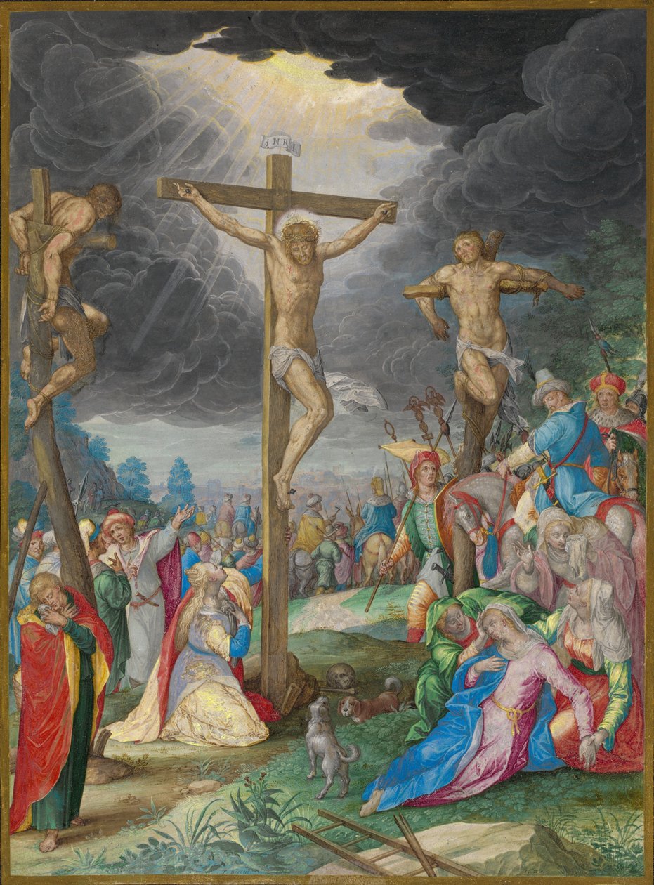 Korsfæstelsen af Friedrich Brentel after Aegidius Sadeler II after Christoph Schwarz