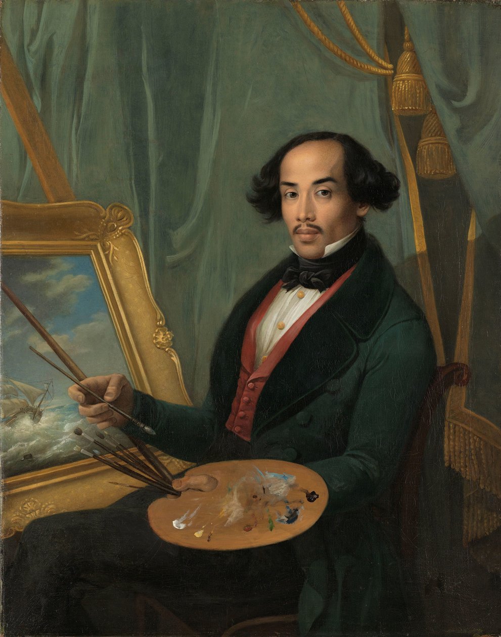 Portræt af Raden Syarif Bustaman Saleh af Friedrich Carl Albert Schreuel (attributed to)
