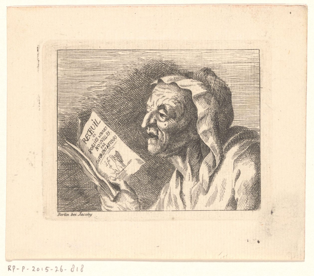 Buste af en gammel kvinde med en sangbog i hænderne af Friedrich Christian Gottlieb Geyser (possibly)