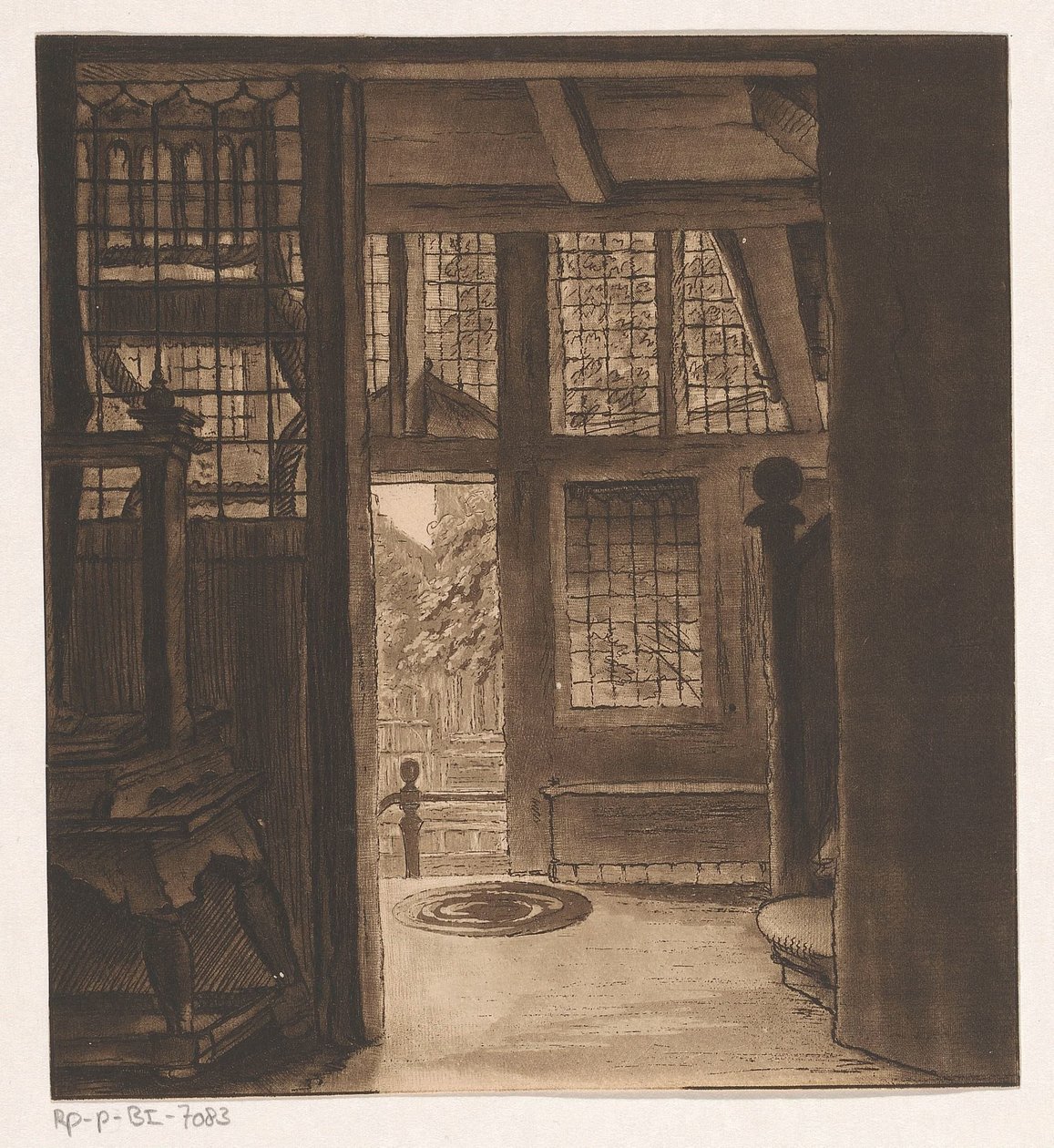 Interiør af Rembrandts hus af Friedrich Christoph Dietrich