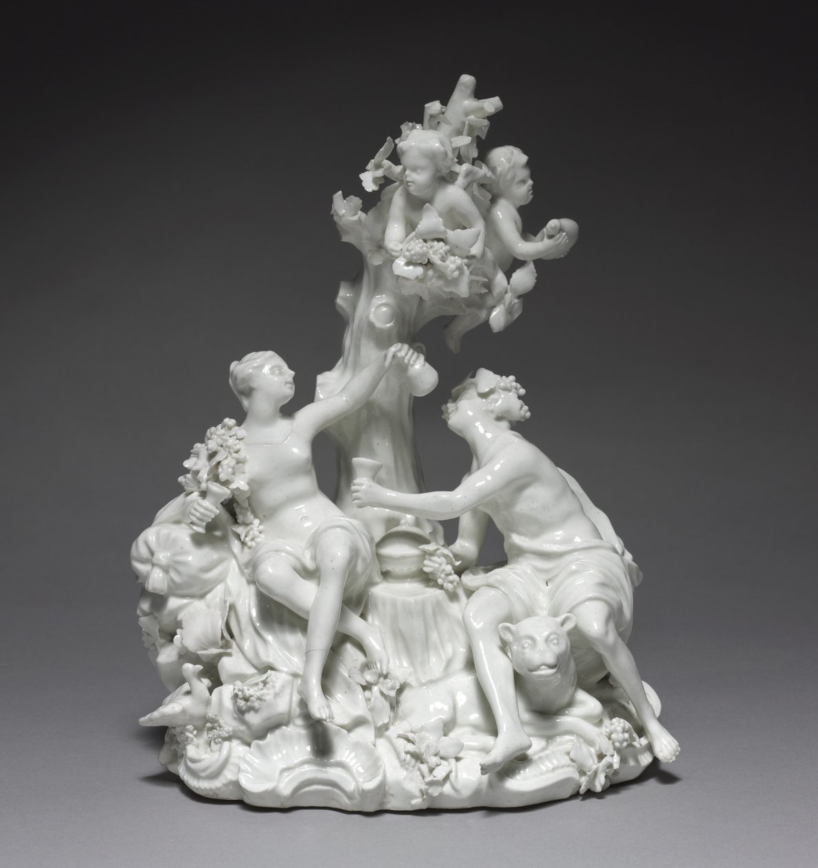 Bacchus og Venus, fabrikant Tournay Factory, Belgien, ca. 1755 af Friedrich Elias I Meyer