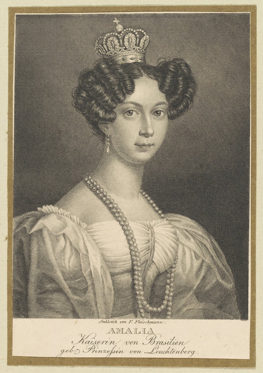 Amélie af Leuchtenberg 1812-1873, kejserinde af Brasilien, 1830. af Friedrich Fleischmann